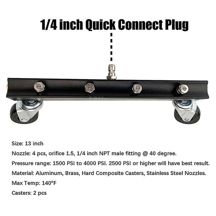 13 Inch Pressure Washer Cleaner 4000 PSI Car Cleaning Tool with 2 Washer Extension Wands and Swivel