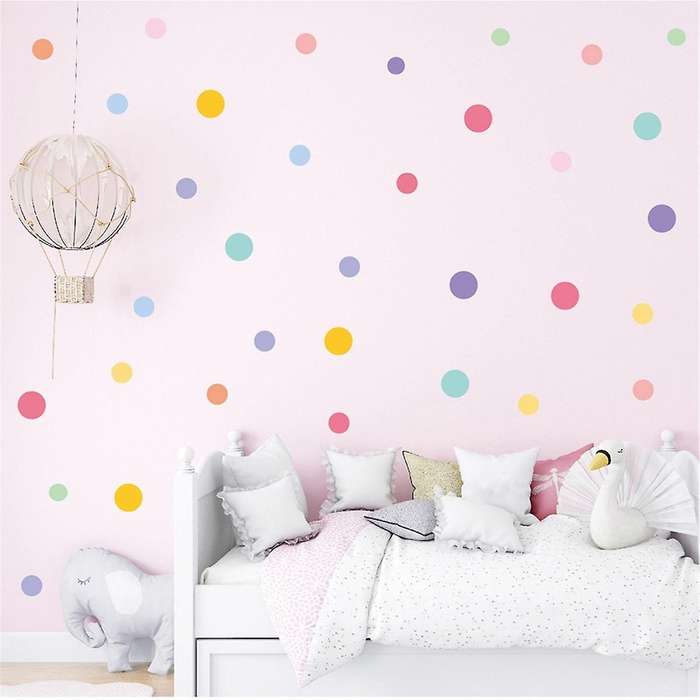 130Pcs Polka Dot Stickers Children Room Kindergarten Decorate Gift Wall Stickers Bedroom Decor Aesth