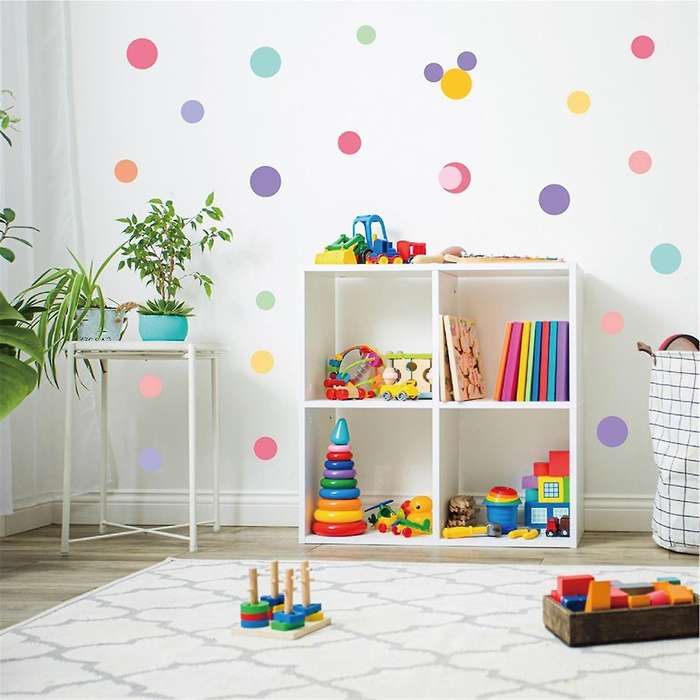 130Pcs Polka Dot Stickers Children Room Kindergarten Decorate Gift Wall Stickers Bedroom Decor Aesth