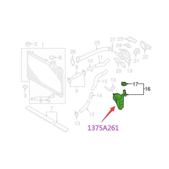 1375a261 1375a467 Radiator Condenser Tank Assy for Iii 2012-2016 Gf2w Gf3w Gf7w Gf8w Gg2w