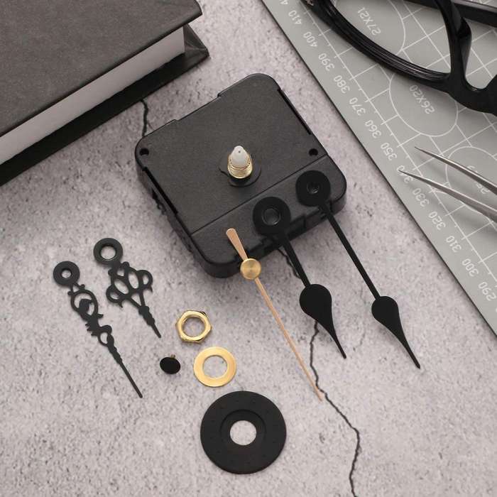 13MM Clock Movement Mechanism Silent Sweep Quartz Clock with 5 Pairs of Clock Repair Parts Replaceme