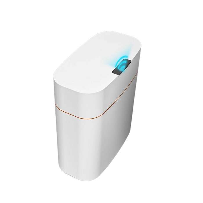 13L Dustbin Electric Automatic Rubbish Can USB Waterproof Dustbin Home Induction Garbage Bin(White)