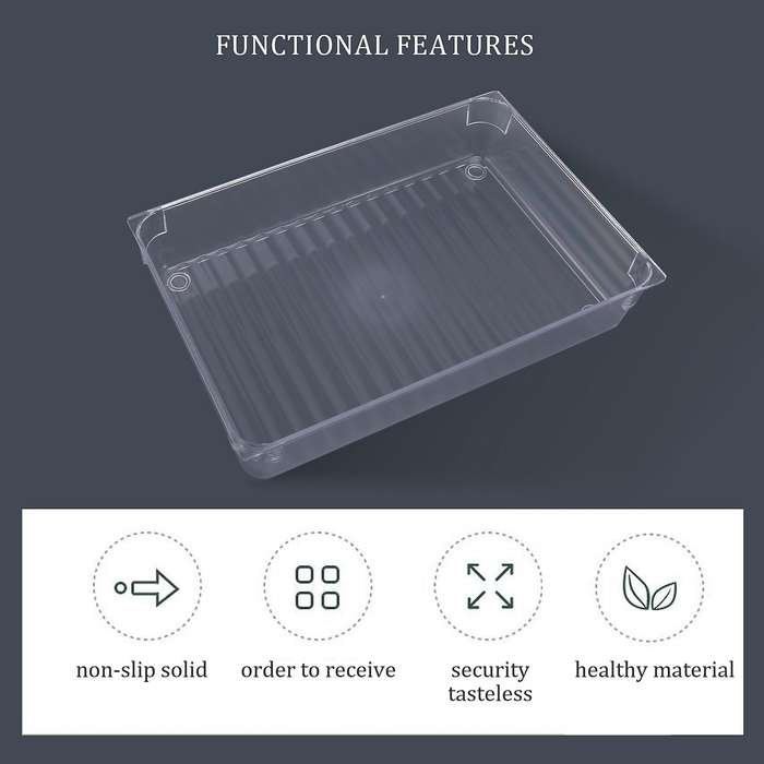 14 Desk Drawer Organiser Trays, Clear Drawer Dividers Makeup Cosmetic Organizers for Bedroom Kitche