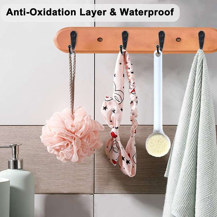14 PCS Wall Mounted Hooks Coat Hooks Door Robe Hook for Hanging Towel Hat Key Cup Single Metal Hook