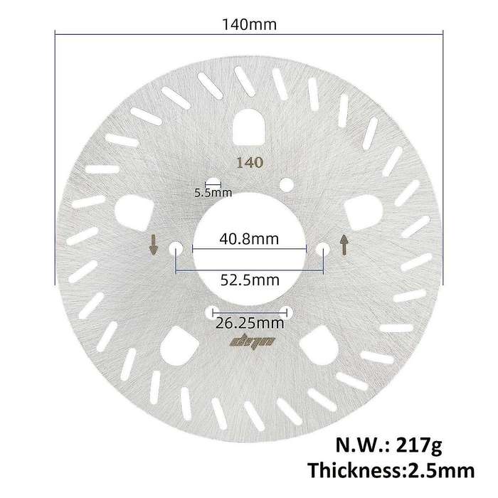 140mm Electric Scooter Brake Disc for Gt1 Gt2 Electric Scooter Series Disc Brake Disc Accessories
