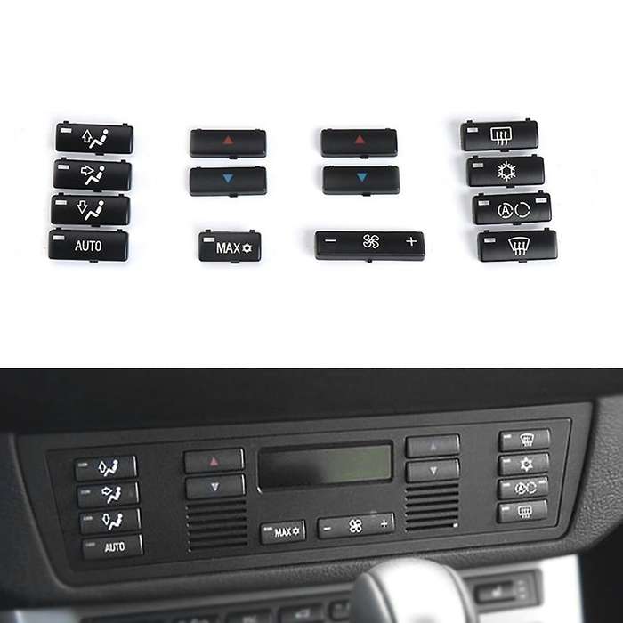 14Pcs Car Climate Control Conditioning Switch Button Covers for X5 E53 1999-2006 E39 1996-2002 64116
