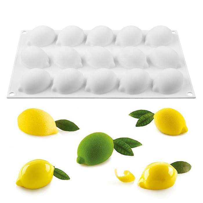 15 Cavity Lemon Shaped Fruit Silicone Mold Cake Mousse Cake Mold Baking French Dessert Cake Decorati
