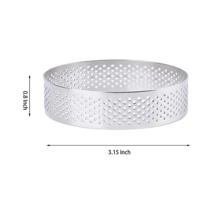 15 Pack Stainless Steel Tart Ring, Heat-resistant Perforated Cake Mousse Ring, Round Ring Baking To