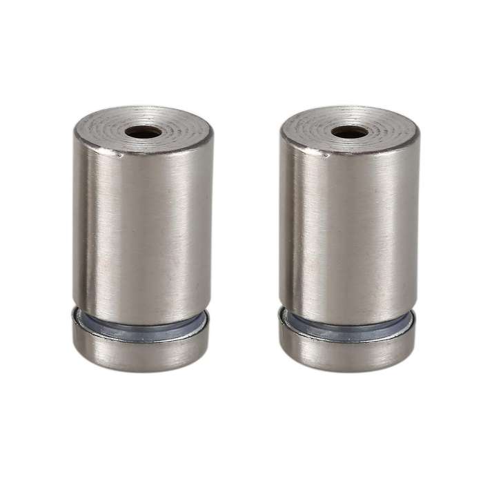 15 Pcs 19mm x 30mm Wall Mount Hardware Glass Standoff Nail Silver Tone