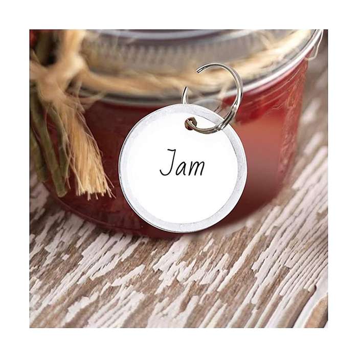 150 Pieses Metal Rim Tags Key Tags 1.57 Inch Round Paper Tags with Metal Rings for Car Keys and Doo