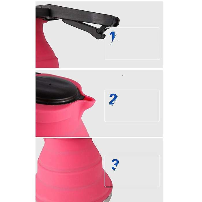 1500Ml Portable Silicone Collapsible Tea Kettle Outdoor Folding Kettle for Camping Travel Kettle