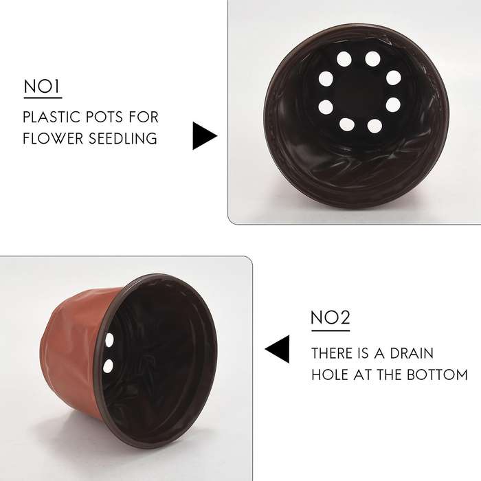 150pcs 4.72 Inch Plastic Flower Seedlings Nursery Supplies Planter Pot/pots Containers Seed Startin