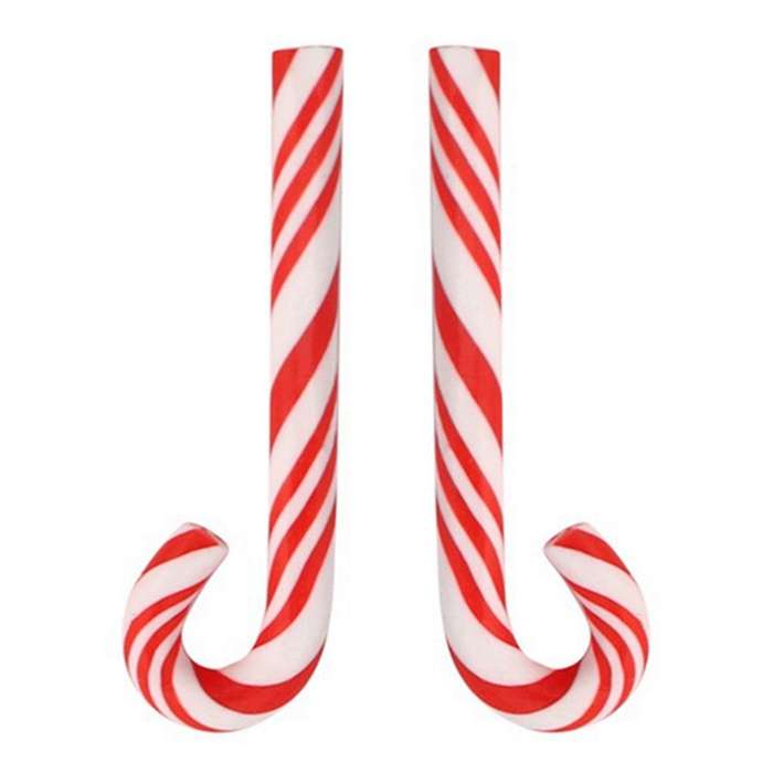 150Pcs Red and White Handmade Christmas Candy Cane Miniature Food Home Decor Clay Candy Cane
