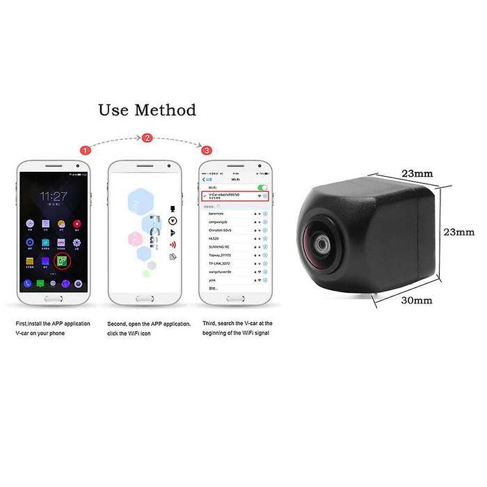 150WiFi Wireless Car Rear View Cam Backup Reverse Camera for Android IOS