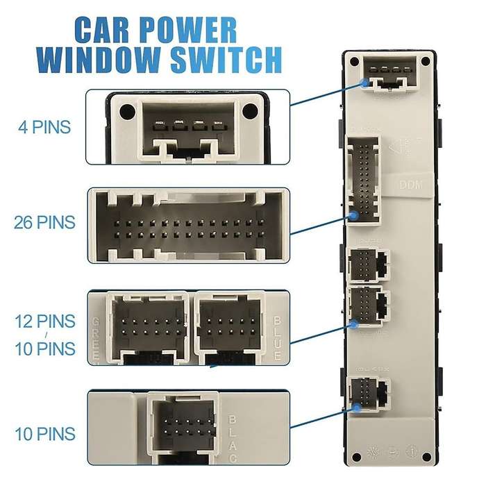 15883429 Car Front Driver Side Window Lift Switch with Folding Mirrors for H2 2005-2007