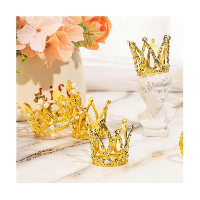 15pcs Crown Cake Topper, Mini Baby Cupcake Crowns for Flower Arrangements Cupcake Baby Shower Weddi