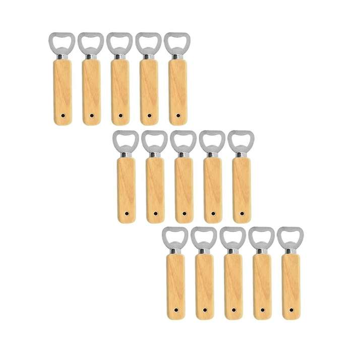 15pcs Wooden Bottle Opener, Bottle Opener, Beer Bottle Opener, Father's Day, Birthday Gift for Men