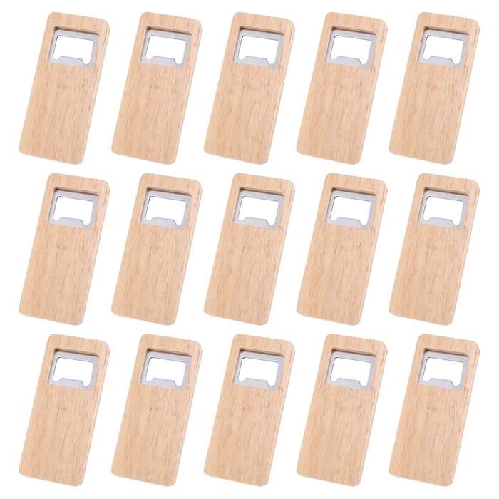15pcs Wood Beer Bottle Opener Wooden Handle Corkscrew Stainless Steel Openers Bar Kitchen Accessori