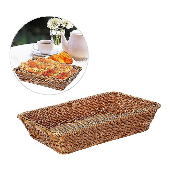 16 Inch Wicker Storage Basket,Bread Basket Shop Supermarket Display Basket Woven Food Fruit Restaura