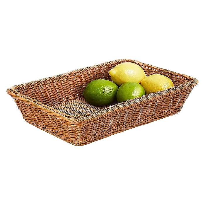 16 Inch Wicker Storage Basket,Bread Basket Shop Supermarket Display Basket Woven Food Fruit Restaura
