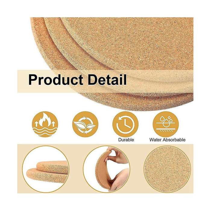 16 Pack Cork Coaster Thick Cork Trivets for Hot Dishes and Hot Pots Heat Resistant Multifunctional