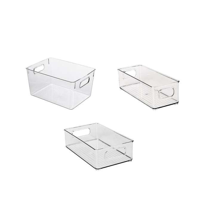 16 Refrigerator Organizer Bins - Plastic Pantry Organization and Storage Baskets - Food Fridge