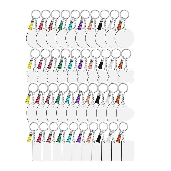 160 Sublimation Blank Products, Sublimation Blank Bulk Set with Heat Transfer Blank Tassel Jump Rin