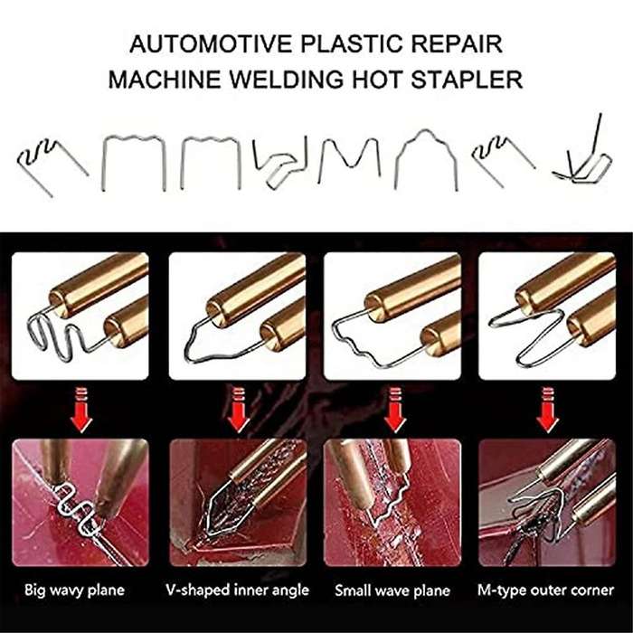 1600pcs Hot Stapler Wave Repair Stapler Bumper Car Tools Bodywork Repairs 0.6mm & 0.8mm Standard Pre