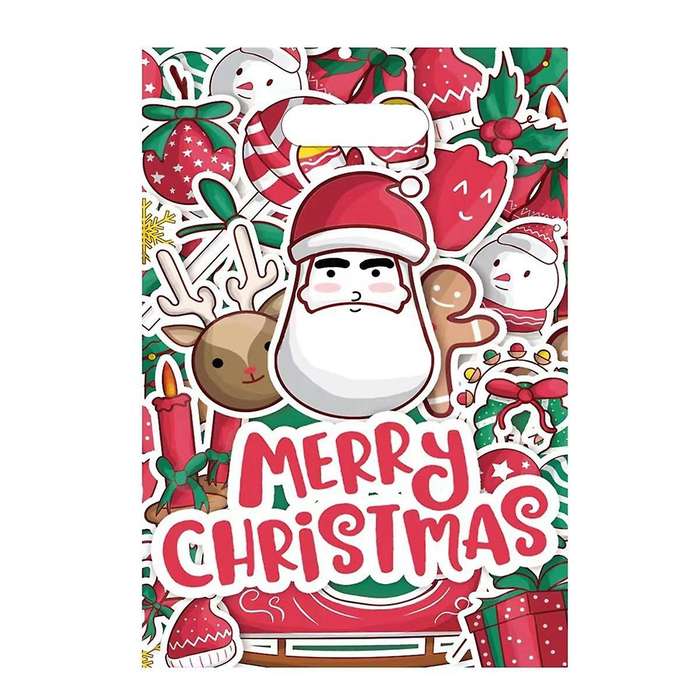 160pcs Christmas Candy Cookie Bag Xmas Santa Gift Bag Christmas Party Decoration for Home New Year P