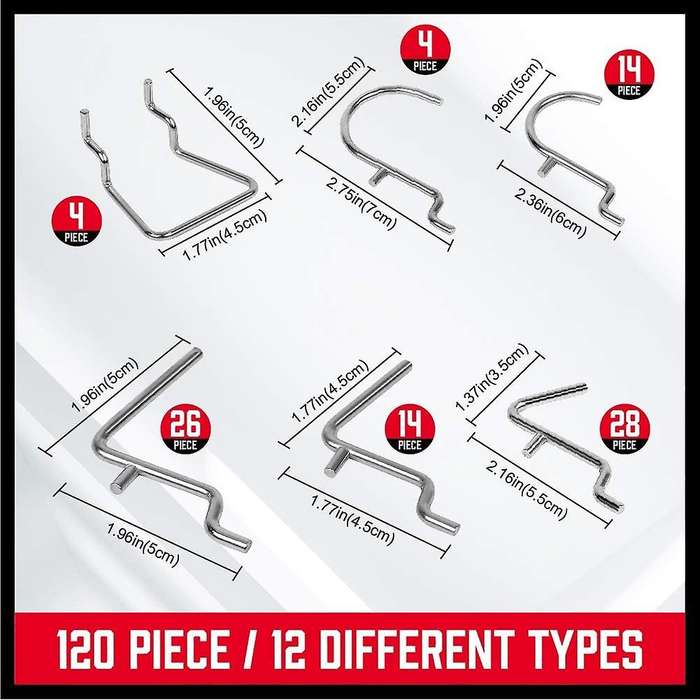 165 Piece Hooks, Accessories, Hooks Assortment for Organizing Various Tools