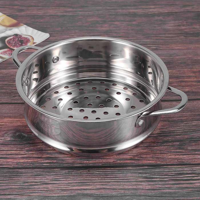 16cm Thickening Food Steam Rack Stainless Steel Steamer with Double Ear for Soup Pot Milk Pot Kitche