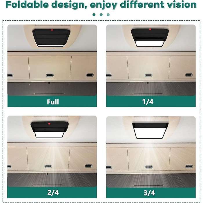 16In x 16In Waterproof Thickened Magnetic RV Window Shade, Foldable Magnet Motorhome Blackout Ventil