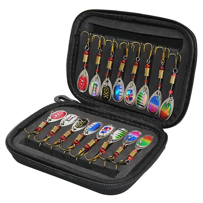 16Pcs Baits Spoon Set with Tackle Bag Trout Bass Salmon Pike Walleye Fishing Tackle Accessories