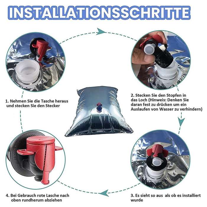 16Pcs Light-Tight Composite Film Water Canister Foldable Canister Tap Used in Storage Crises to Prev