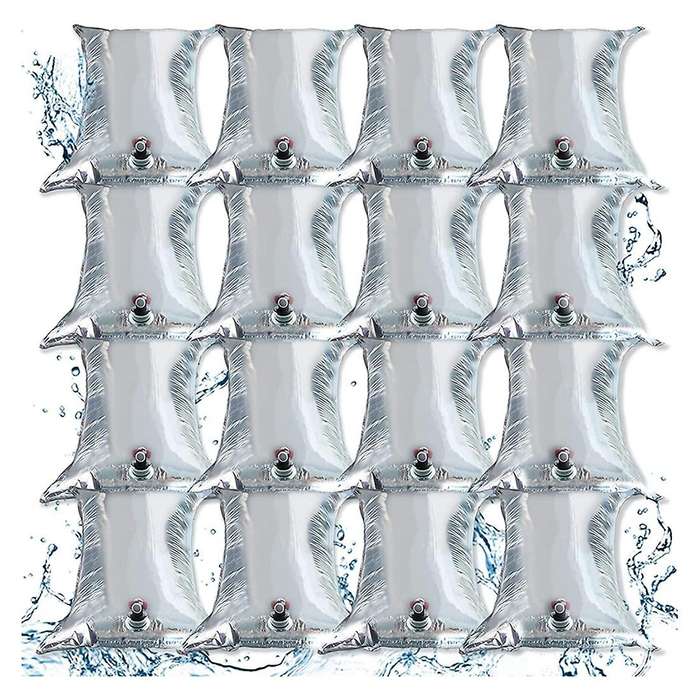 16Pcs Light-Tight Composite Film Water Canister Foldable Canister Tap Used in Storage Crises to Prev
