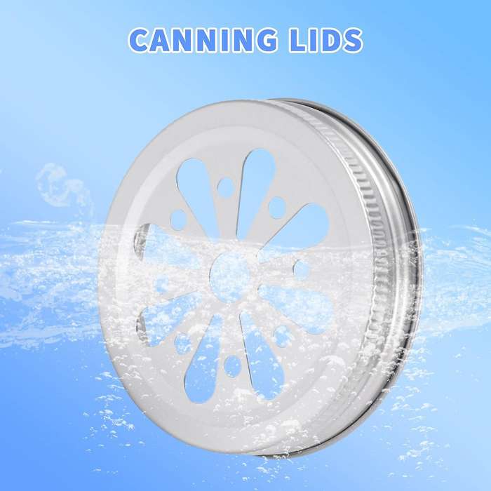 16pcs Regular Mouth Can Jar Lid Rust Proof Daisy Cut with Straw Hole Hollow Flower Cover for Ball,c