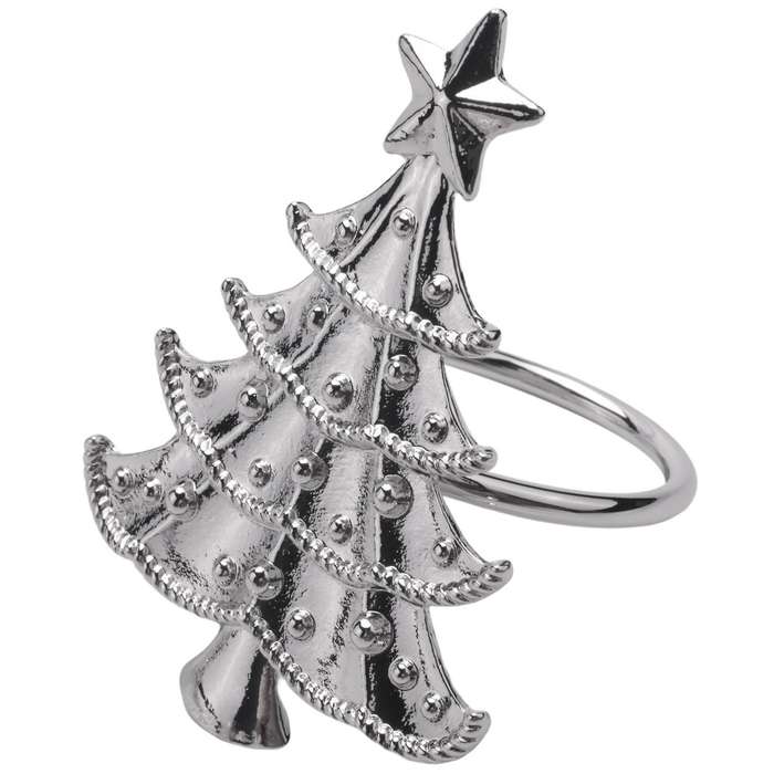 16Pcs Silver Christmas Napkin Rings Snowflake Napkin Rings Decor Christmas Deer Napkin Holders Leave
