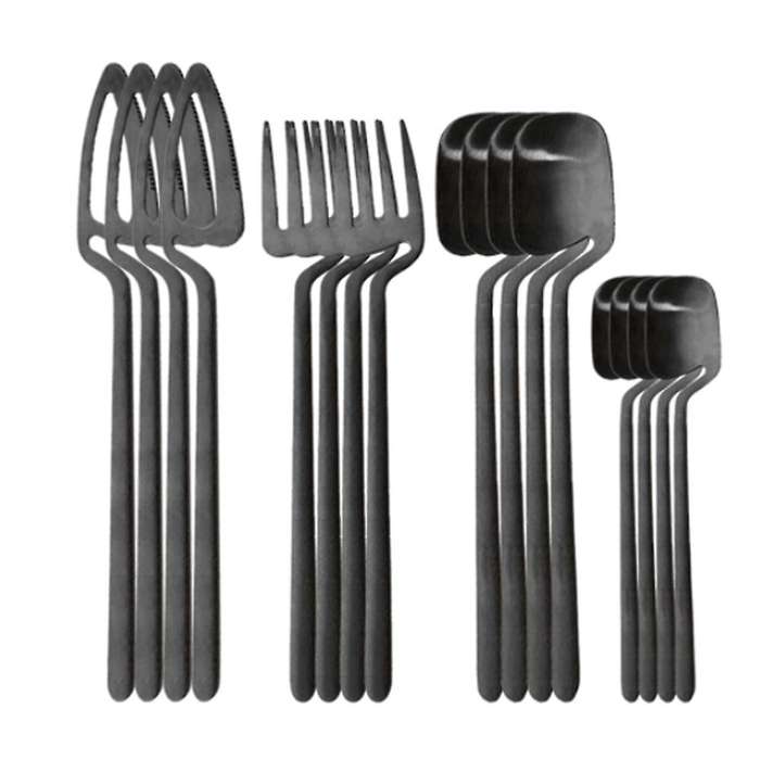 16pcs/set 304 Stainless Steel Dinnerware Set Knife Fork Spoon Dinner Set Kitchen Flatware Tableware