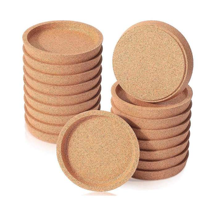 18 Cork Coasters Bulk 4 Inch Round Lip Cup Holder Leak Proof Cork Coasters for Drinks Reusable Abso