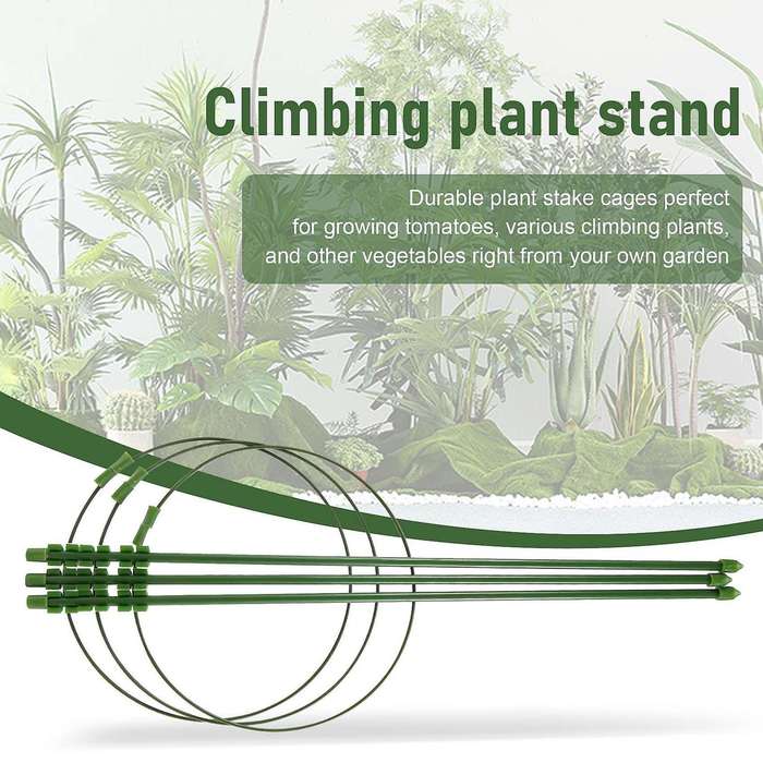 18 Inches (4 Packs) Adjustable, Foldable Tomato Cage, Tomato Cage for Garden, Plant Stakes and Supp