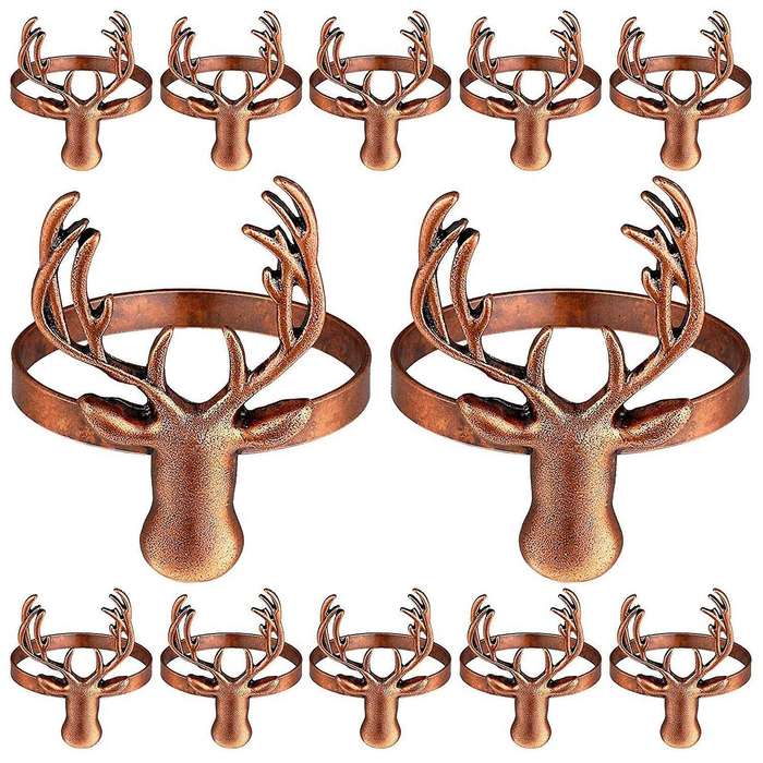 18 Pcs Christmas Deer Napkin Rings Deer Napkin Rings Napkin Holders Christmas Table Decoration for P