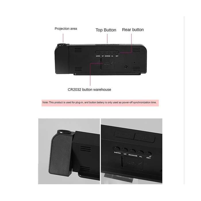 180 Rotation Projection Alarm Clock 12/24h Led Digital Clock Usb Charge Ceiling Projector Alarm Cl