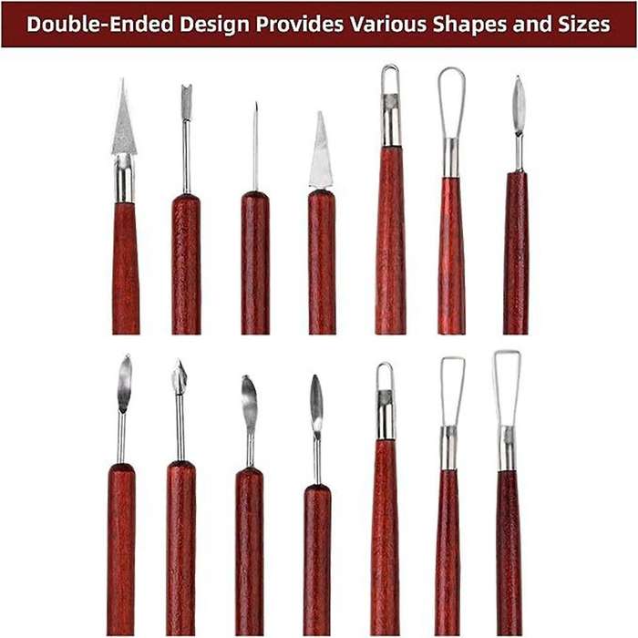 18PCS Ceramics Wooden Metal Laser Knife Clay Sculpture Clay Carving Knife Soft Clay Tools