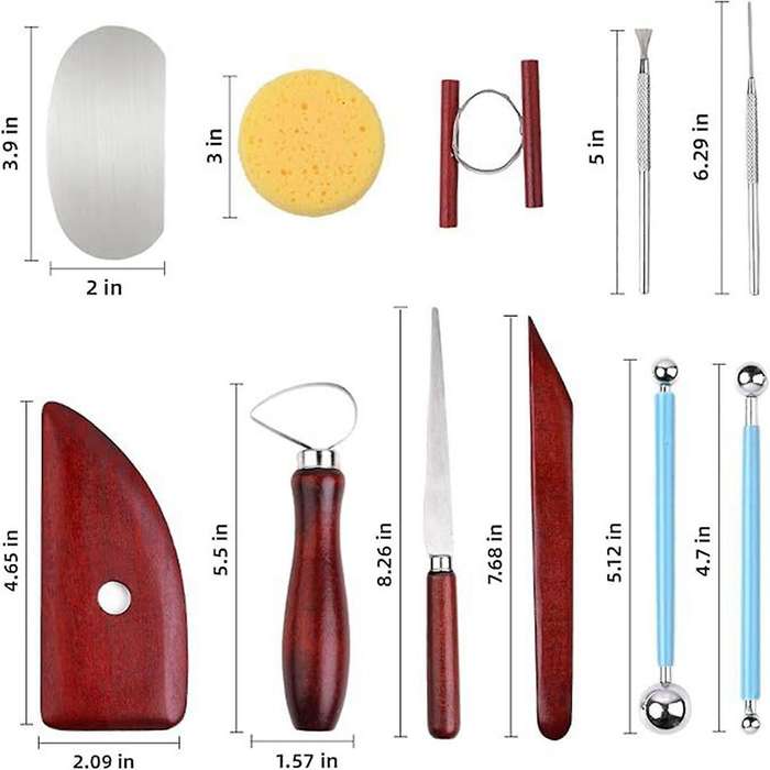 18PCS Ceramics Wooden Metal Laser Knife Clay Sculpture Clay Carving Knife Soft Clay Tools