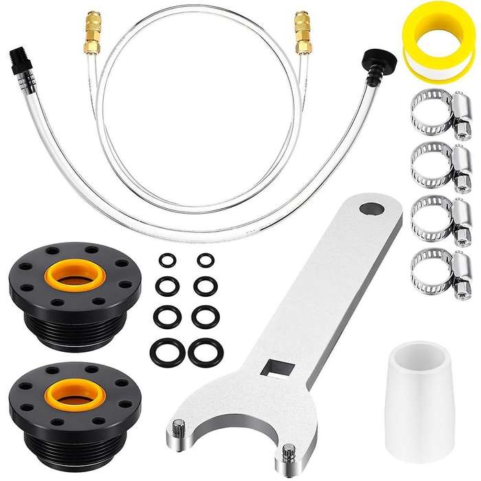 19 Pcs Hydraulic Steering Oil Filler Bleed Tube Bridge Hose Kit and Seal Kit with Pin Wrench with H
