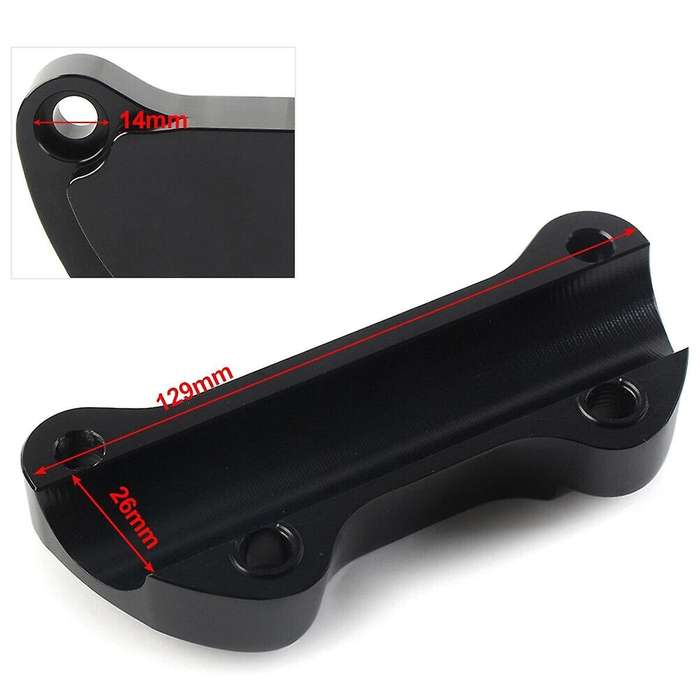 1inch Handlebar Riser Top Clamp Cover for Softail Sportster 883 Black