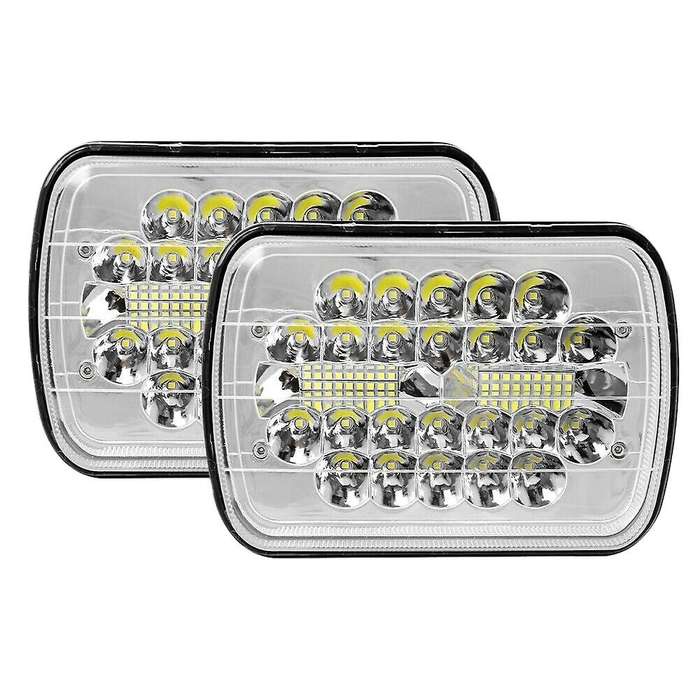 1Pair 150W 5X7 Inch 7X6 Inch LED Headlights Hi-Lo Beam Crystal Clear Sealed for Truck