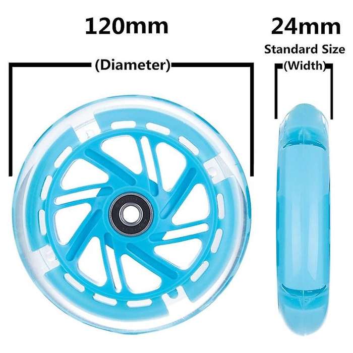 1pair 120mm Children Scooter Led Lights Flashing Wheels with Bearings Front/rear Led Flashing Scoote