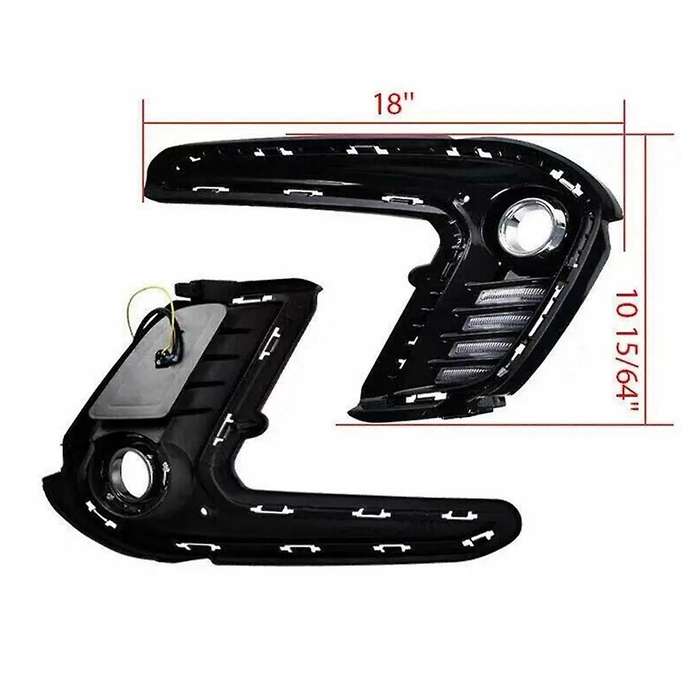 1pair Auto Led Drl for 2016-2018 Fog Lights Cover Daytime Running Light Turn Signal Foglamp