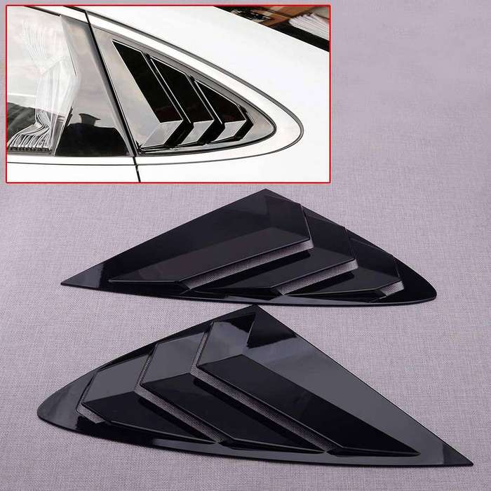 1Pair Black ABS Car Rear Side Window Vent Scoop Louver Fit for DN8 2020 2021